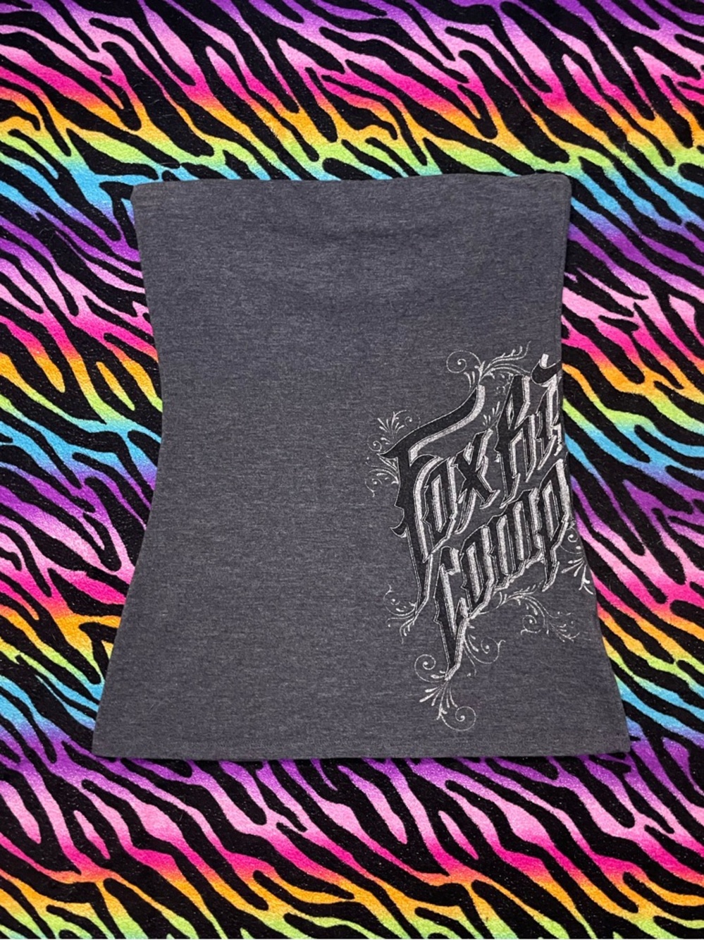 Y2k Vintage Rare Fox Grey Tube Top with Silver Logo